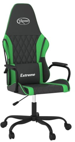 vidaXL Gaming Stuhl Höhenverstellbar Drehbar Chefsessel Bürostuhl Drehstuhl Sportsitz Bürosessel Schreibtischstuhl Schwarz Grün Kunstleder