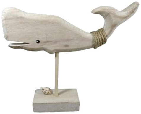 Tischdeko Walfisch auf Sockel 20 x 18 x 4 cm Maritim See Meer Fisch Figur Deko GTT J294