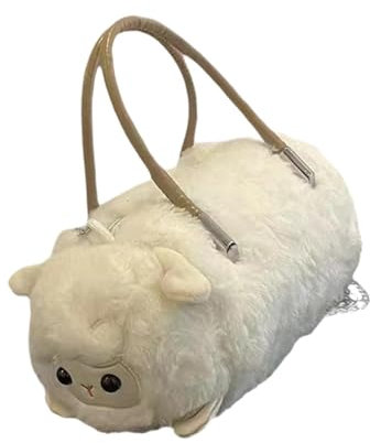 Dickly Handtasche Geburtstagsgeschenke weibliche weiche warme lustige große Kapazität Plüsch Schultertasche, Schaf