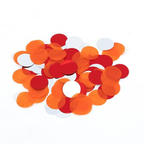 Bailinks 50g Konfetti Bunt - Glitzer Konfetti für Hochzeit Geburtstag Party, 5000 Stück Streudeko, Konfetti Papier Mix, Hochzeitskonfetti, Tischdeko für Taufe und Feierlichkeiten (Orange-Silber)