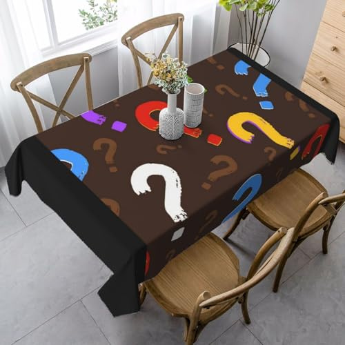 Buntes Fragezeichen, rechteckige Tischdecke, 89 x 149 cm, wasserdicht, staubdicht