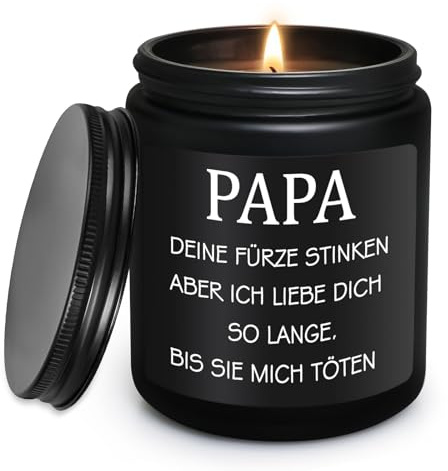 LUXHOMY Papa Geschenk, Kerze Geschenke für Papa zum Vatertag Geburtstag Valentinstag Weihnachten, Geburtstagsgeschenk für Vater Männer von Tochter Sohn - Sandelholz Duftkerze (200g)
