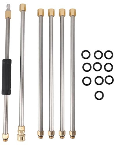 Rallonge pour Nettoyeur Haute Pression, 90 Pouces, 6 Pièces, Multifonctionnelle, Lance Pratique pour Nettoyeur Haute Pression avec Raccord Rapide de 1/4 Pouce pour le Nettoyage