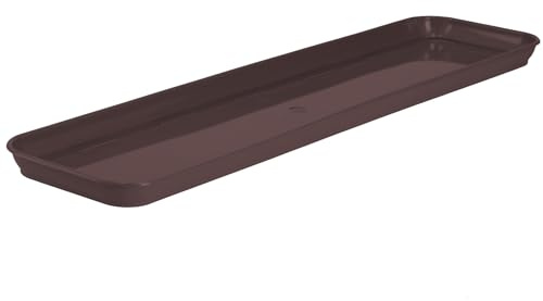 KADAX Untersetzer 60 cm für Evron Blumenkasten, rechteckiger Blumenuntersetzer aus Kunststoff, Blumentopfuntersetzer für Balkonkasten, Pflanzenuntersetzer (Braun)