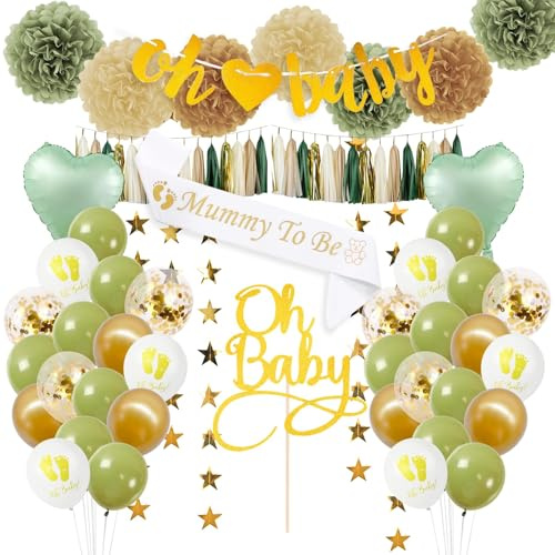 Huahuanghui 46 Stück Babyparty Deko Junge Mädchen, Babyparty Dekoration