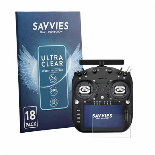 Savvies 18 Stück Schutzfolie für Radiomaster TX16S MK3 Displayschutz-Folie Ultra-Transparent