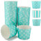 Frau WunderVoll® 50 Muffin Backformen türkis Mint, weiße Sterne, Durchmesser 6,1 cm/Muffins Muffinbackform Muffinform Form Backförmchen Cupcake Formen Förmchen Papier Cupcakeformen