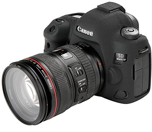 5D Mark IV Camera Housing Case, Professional Silicion Rubber Camera Case Cover Detachable Protective for Canon 5D Mark IV (Black)