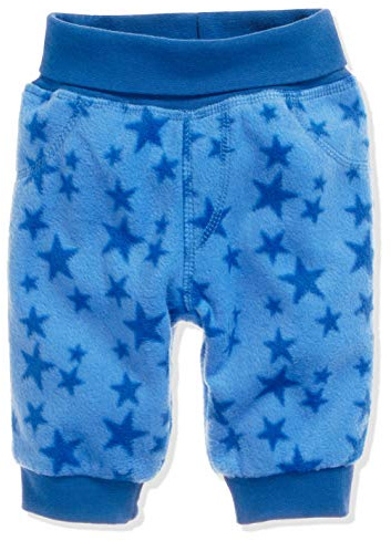 Playshoes Unisex Kinder Fleece-Pumphose Baby-Hose, Blau Sterne, 86