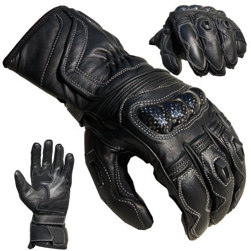PROANTI Motorradhandschuhe Racing Leder Motorrad Handschuhe - Größe L