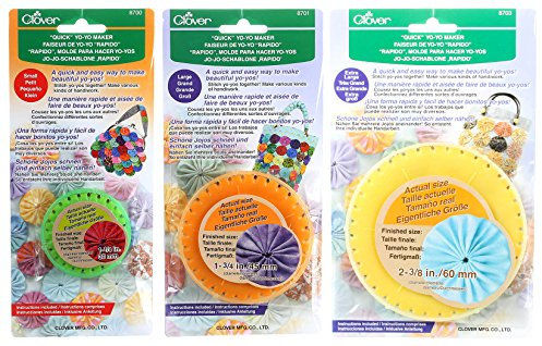 Set mit drei (3) schnellen Jojo-Makern: klein (ergibt 3,2 cm Jojo), groß (ergibt 4,4 cm Jojos) und XL (ergibt 6,5 cm Jojo)