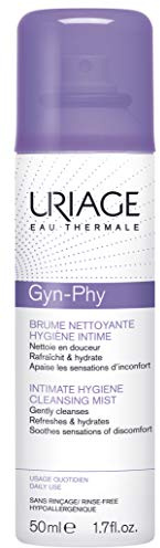 Uriage Gyn-Phy Leichte Reinigende Spray-Lotion - Reinigtsanft, lindert Beschwerden - Täglich erfrischender Nebel - Tragbare Anwendung - Parabenfrei - Unter Gynäkologischer Kontrolle Getestet - 50ml