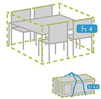 Schutzhüllen Set: Witterungsbeständige Abdeckung für Gartenmöbel 245x150cm + Hülle für 4-6 Kissen