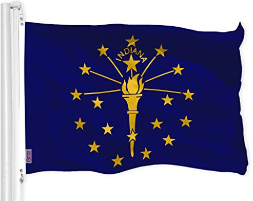 G128 Indiana State Flag 150d qualität Polyester 3x5 ft Printed messingösen Flag Indoor/Outdoor - viel Dicker haltbarer als 100d 75d Polyester