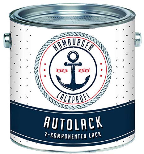 Hamburger Lack-Profi 2K Autolack GLÄNZEND FARBAUSWAHL Alle RAL im Set Decklack - Hochdeckend - Rostschützend - Kratz- und schlagfest (2,5 L)