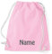 Turnbeutel mit Namen Bestickt aus 100% Baumwolle, Sportbeutel, Schwimmbeutel, Gym Sack, Gym Bag, (Rosa)