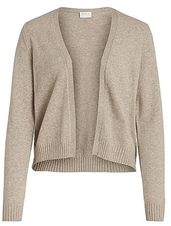 Vila Damen Viril Short L/S Knit Cardigan-noos Strickjacke, Natural Melange ,M