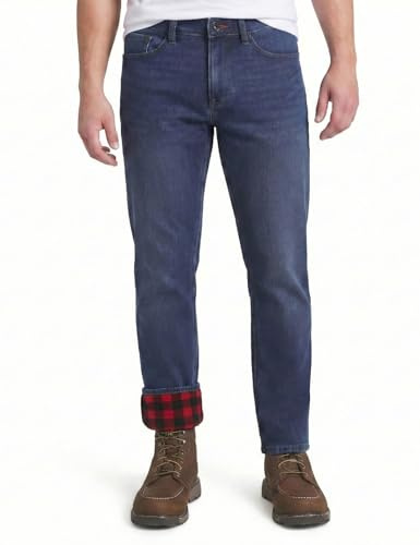 Weatherproof Vintage Fleece Lined Jeans Men - Regular Fit | Soft & Warm, Cold Weather Insulated Fleece Winter Pants for Men
