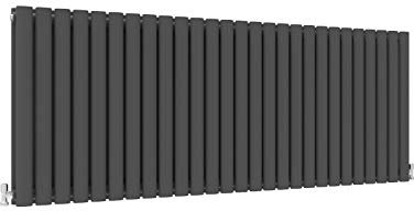 Horizontal Column Anthracite Radiator Oval Double Designer Radiator 600x1593mm Central Heating Interior Design