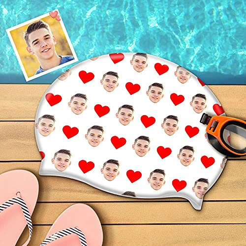 Gorro Piscina Personalizado con Cara Divertida para Mujer | Gorro Natacion de Silicona Personalizado | Diseño y Estilo Italiano