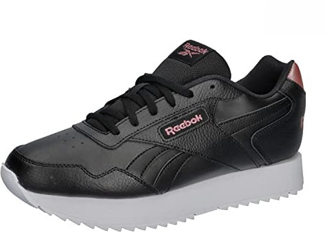 Reebok Damen Glide Ripple Double Sneaker, Schwarz Weiß Schuhe Weiß Rose Gold, 40.5 EU