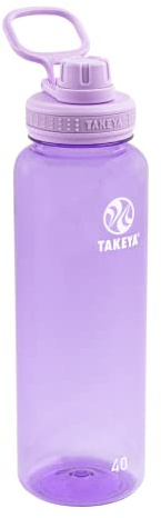Takeya Tritan Sport Water Bottle with Spout Lid - BPA-Free & Dishwasher-Safe Water Bottle - Reusable Bottle with Lid Handle - Simple Leak-Proof Water Bottle - 40 oz, Vivacity Purple