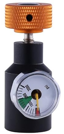 TUXING Paintball Remote Fill Adapter, Paintball ASA Fill Adapter, CO2 Air Regulator Filling Station Remote On/Off mit 3000Psi Manometer für Air Tank