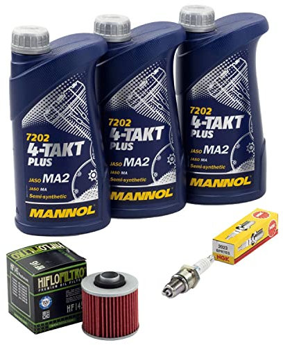 Wartungspaket Öl 3L + Ölfilter + Zündkerze für Yamaha SR 500 SR500 48T Baujahr 1984-1999