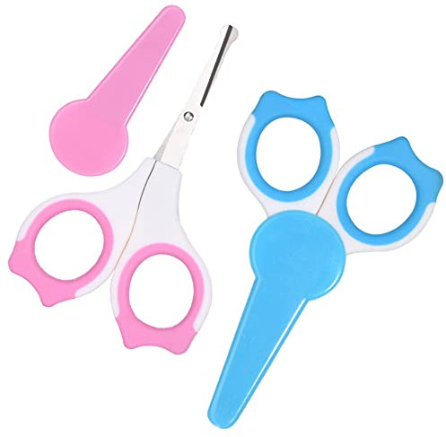2 Pcs Baby Safety Nail Trimmer Scissors Baby Nail Care Tool Baby Nail Clippers for Babies and Kids Nail Care and Manicure