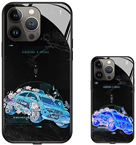 Intelligent Sound Control Light-Up Phone Case for iPhone 13/14pro Max (Color : E#, Size : For iphone 13)