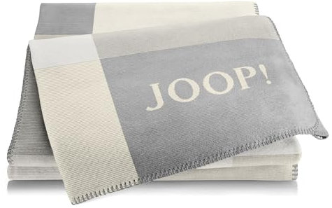 Joop! Wohndecke Mosaic Baumwollmischung grau-Natur Größe 150x200 cm