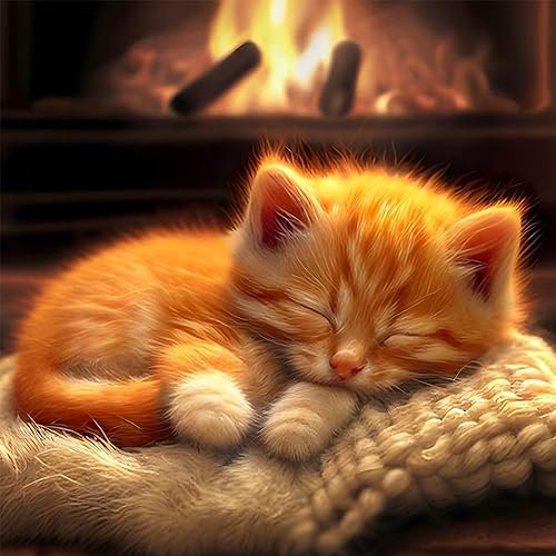 DOMROM Diamant Painting Bilder Katze, Diamant Painting Set für Erwachsene, Diamant Painting Bilder Vollbohrer DIY Malen nach Zahlen Diamant Anfänger für Gift Home Wall Decoration 30x30cm