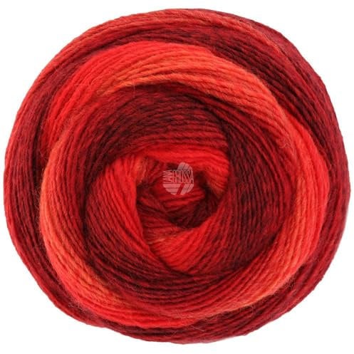 LANA GROSSA Gomitolo Versione | Dochtgarn mit Farbverlauf | Handstrickgarn aus 60% Schurwolle & 40% Polyacryl | 200g Wolle zum Stricken & Häkeln | 700m Garn