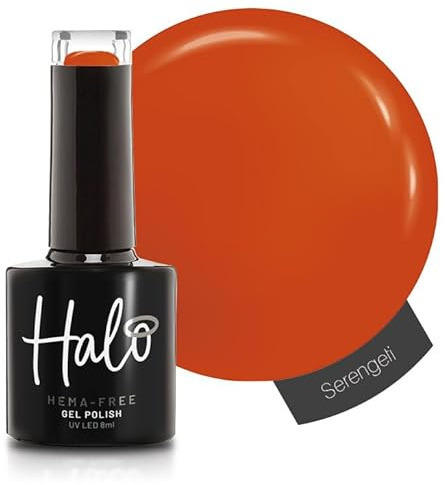 Halo Gel Polish 8ml - Serengeti. UV/LED Gel Nail Polish, Long Lasting & Easy To Apply. Nail Art Colours For Manicure & Pedicure. Gel Polish For Professional & Home Use.