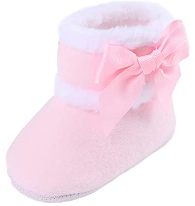 IQYU Scarpe Bambini 27 Scarpe Calde per Neonati e Ragazzi, Stivali Morbidi Morbidi, Confortevoli, Stivali da Neve Caldi e Alla Moda per Neonati Bambino 4 Mesi Ragazzo, Colore: rosa., 19 EU