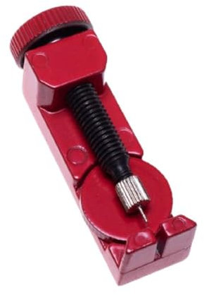 TopHomer Uhrmacherwerkzeug Set mit 3 Uhrenstiften, Uhrenarmband Kürzen Werkzeug, Federstegentferner, Uhrenwerkzeug Stiftausdrücker für Uhrenarmband Austauschen - Rot