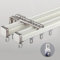 Vorhangschiene 1-5M Doppelte Gardinenschiene Balkon Fenster Schiebeschiene Hochbelastbare Aluminiumlegierung Vorhangschienen Für Wohnzimmer Schlafzimmer Raumteiler(Size:3m/9.8ft,Color:Weiße Wand)