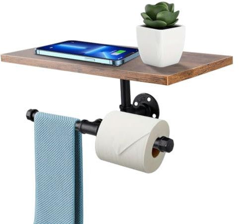 Porta rotolo di carta igienica con scaffale, in tessuto da bagno, dispenser di tessuto a parete