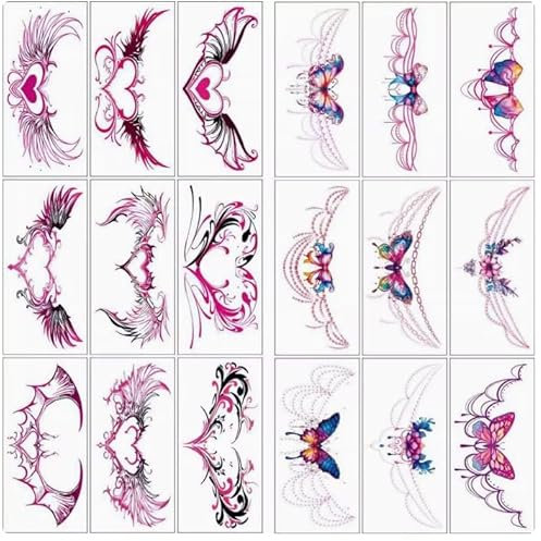 ARYU 18 StüCk Succubus Tattoo Tattoo Aufkleber FüR Frauen Rose Wasserfest Und Langlebig