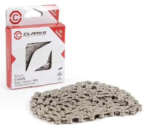 Clarks High-Performance 10 Speed Chain for MTB, Hybrid, and Road Bikes | 116 Links | Quick Link Connector included