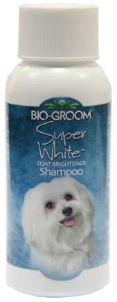 Bio-Groom Super White Hundeshampoo - Für weißes und helles Fell - Aufhellendes Shampoo - Verleiht dem Fell Glanz - Mit Sojaprotein - Konzentrat 1:8 - Verdünnt 531 ml - 59 ml