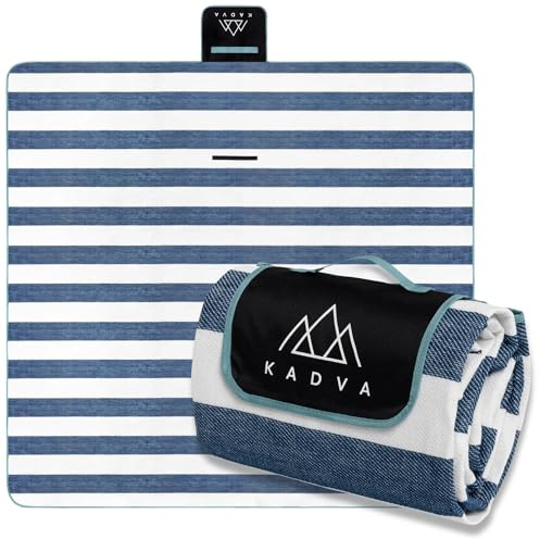 KADVA Picknickdecke Tapiso 200x200 cm 100% Polyester Farbe Dunkelblau Weich Strapazierfähig Leicht Großflächig und UV Leicht zu tragen und zu reinigen