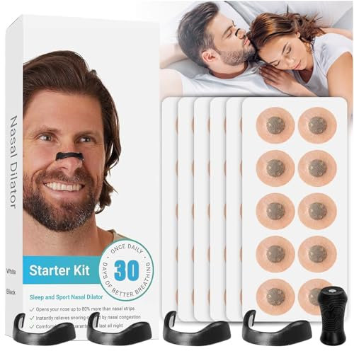 Audasi Magnetische Nasenpflaster, 60 Stück Anti Schnarch Nasenstreifen Magnetischer Nasenstrips Nose Strips Magnet Breathing Nasenklammer Atmen Nasal Strips für Besser Schlafen und Atmen