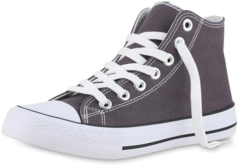 VAN HILL Damen Sneaker High Flach Bequem Schuhe