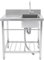 TFIANYNI Edelstahlspüle Freistehend Mit Wasserhahn, 80x55x84cm Edelstahl Multifunktionswaschtisch Spültisch Für Outdoor Und Camping, Haushalt, Verstellbare Füße+ABS-Bubbler (Spüle: Rechts)
