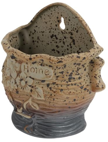BESPORTBLE Pot De Fleurs Suspendu Mural en Céramique Trou De Drainage pour Succulentes, Jardinage Intérieur Et Extérieur, Décoration Bureau Maison, Lot De 4 Pots Suspendus