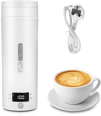 Travel Electric Kettle Electric, 500ML Portable Mini Kettle One Cup for Travel Home Office, Fast Boil and Auto Shut Off Quiet Boil, UK Plug