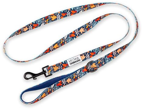 Arizona Hotdogs Hundeleine 1,5m | Griffschlaufe mit Neoprenpolster | Fall in Love Blattmuster Bunt | M