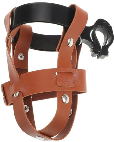 BESPORTBLE Flaschenhalter Für Fahrrad Aus Aluminiumlegierung Leicht Und Robust Mit Pu-flaschennetz Und Schwarzen Halter Für Vintage-Look Für Mountainbiken Wandern Und Camping