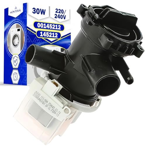 Pompa Scarico Lavatrice Potenza 30W 220/240V con Codice Originale 00145212 145212 per Bosch per Siemens per Balay per Constructa - Garanzia di 10 Anni - MONTERAL